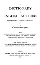 Cover of A Dictionary of English Authors, Biographical and Bibliographical
