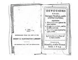 Cover of Devotions Vpon Emergent Occasions, and Seuerall Steps in My Sicknes: Digested Into I ..