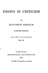 Cover of Essays in criticism