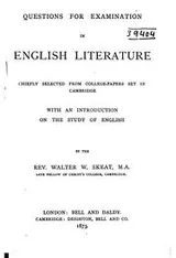 Cover of Questions for Examination in English Literature: Chiefly Selected from College-papers Set in ..