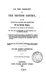 Cover of On the nobility of the British gentry, or, The political ranks and dignities of the British empire