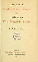 Cover of Characters of Shakespear's plays