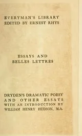 Cover of Dramatic essays