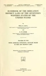 Cover of Handbook of the irrigation district laws of the seventeen western states of the United States