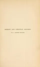 Cover of Hebrew and Christian records