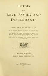 Cover of History of the Boyd family, and descendants