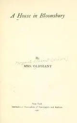 Cover of A house in Bloomsbury