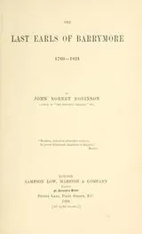 Cover of The last earls of Barrymore, 1769-1824