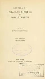Cover of Letters of Charles Dickens to Wilkie Collins
