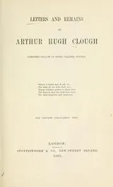 Cover of Letters and remains of Arthur Hugh Clough