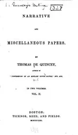 Cover of De Quincey's Writings