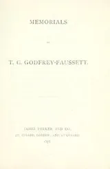 Cover of Memorials of T.G. Godfrey-Faussett