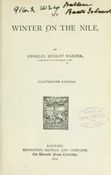 Cover of My winter on the Nile