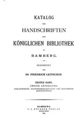 Cover of Katalog der Handschriften der königlichen Bibliothek zu Bamberg