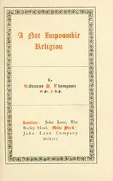 Cover of A not impossible religion