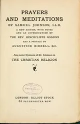 Cover of Prayers and meditations