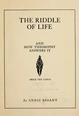 Cover of The riddle of life