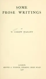 Cover of Some prose writings