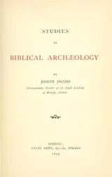 Cover of Studies in Biblical archaeology