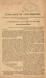 Cover of The substance of two speeches
