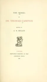 Cover of The works of Dr. Thomas Campion