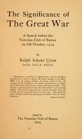 Cover of The significance of the great war