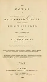 Cover of The works of that learned and judicious divine, Mr. Richard Hooker