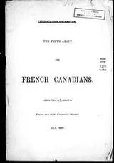 Cover of The truth about the French Canadians