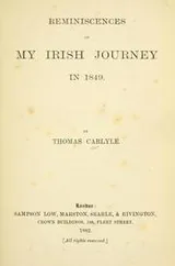 Cover of Reminiscences of my Irish journey in 1849