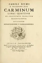 Cover of Caroli Ruaei e Societate Jesu Carminum libri quatuor