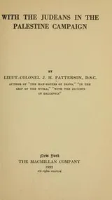 Cover of With the Judeans in the Palestine campaign