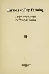 Cover of Parsons on dry farming