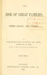 Cover of The rise of great families, other essays, and stories