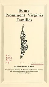 Cover of Some prominent Virginia families