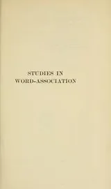 Cover of Studies in word-association