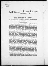 Cover of Some thoughts on Canada