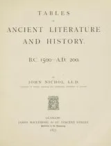Cover of Tables of ancient literature and history