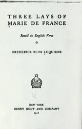 Cover of Three lays of Marie de France