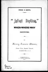 Cover of " Infant baptism"