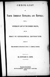 Cover of Check-list of North American Batrachia and Reptilia