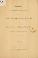 Cover of Report of the resources of the country traversed by the Virginia, Kentucky and Ohio railroad, and the Paris, Georgetown and Frankfort railroad, in the states of Virginia and Kentucky