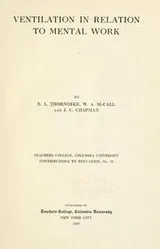 Cover of Ventilation in relation to mental work