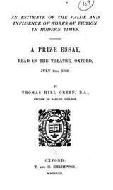 Cover of An estimate of the value and influence of works of fiction in modern times