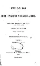 Cover of Anglo-Saxon and Old English vocabularies