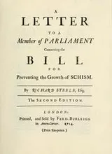 Cover of A letter to a member of Parliament concerning the bill for preventing the growth of schism