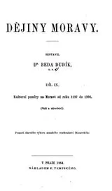 Cover of Dějiny Moravy