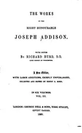 Cover of The works of the Right Honourable Joseph Addison