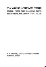 Cover of The works of Thomas Nashe