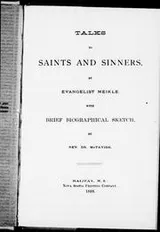 Cover of Talks to saints and sinners