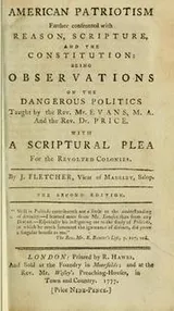 Cover of American patriotism farther confronted with reason, scripture, and the constitution